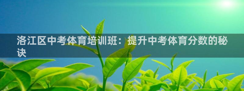 尊龙ag旗舰厅手机版：洛江区中考体育培训班：提升中考