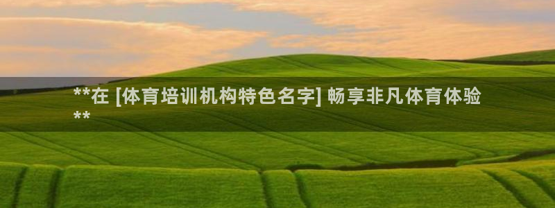凯时游戏app：**在 [体育培训机构特色名字] 畅