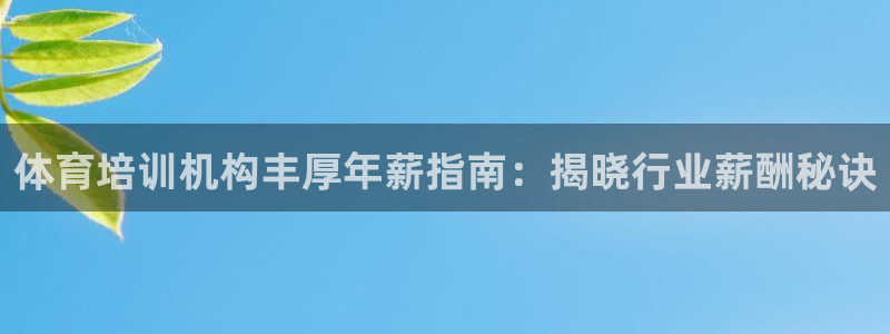 尊龙手机端下载：体育培训机构丰厚年薪指南：揭晓行业薪